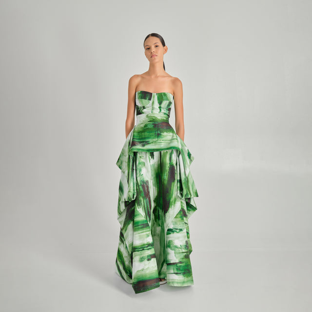 Top Seto + Maxi Falda Vegetal